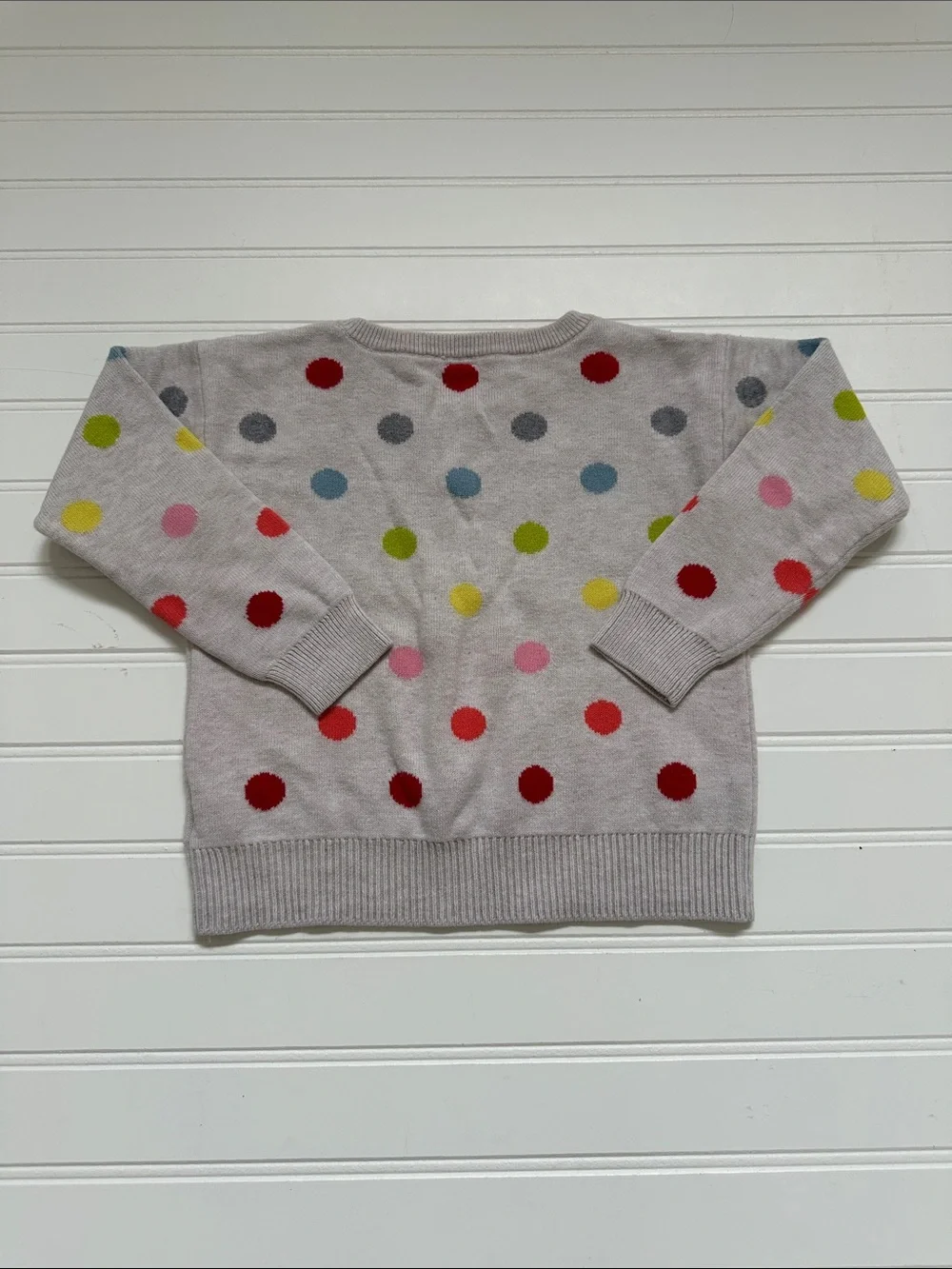 Gap Gray Polka Dot Sweater & Pink Pajama Pants Girls 4T